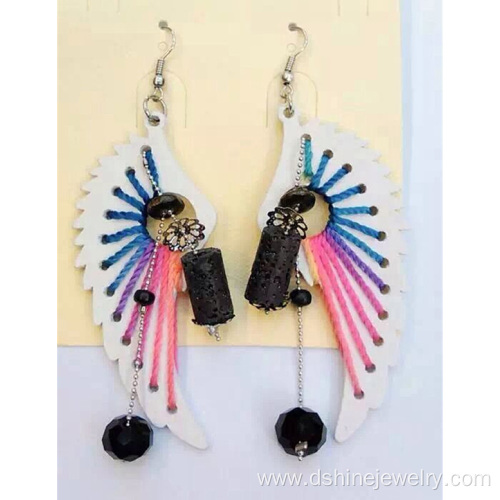 New Design Butterfly Wooden Handmade Woven Thread Earring